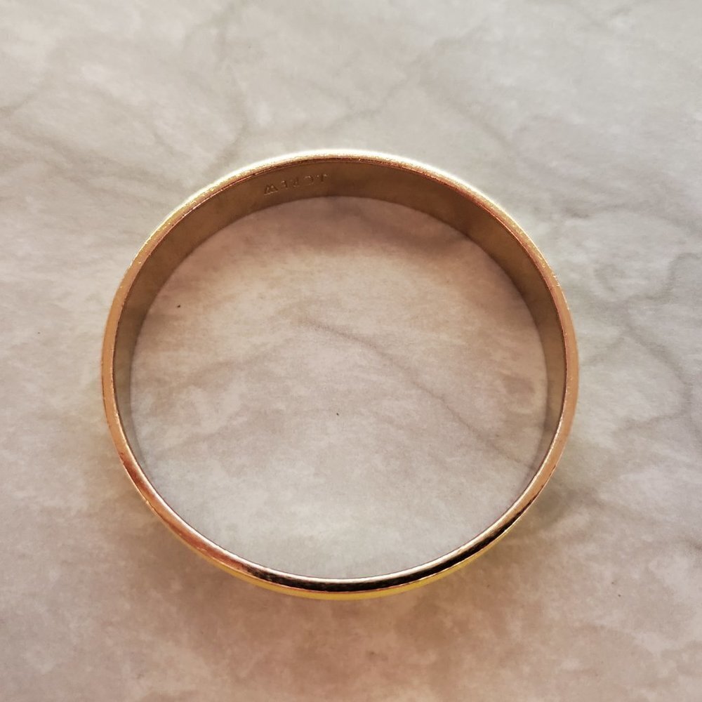 💛 Vintage 1990s 90s J.Crew Yellow Enamal Skinny Bangle Bracelet 💛 - Picture 8 of 9